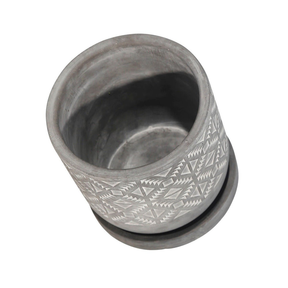 
                      
                        Sagebrook Home Gray Diamond Pattern Cement Planter with Saucer, 6 Inch - lily & onyx
                      
                    