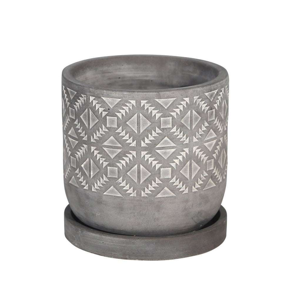 
                      
                        Sagebrook Home Gray Diamond Pattern Cement Planter with Saucer, 6 Inch - lily & onyx
                      
                    