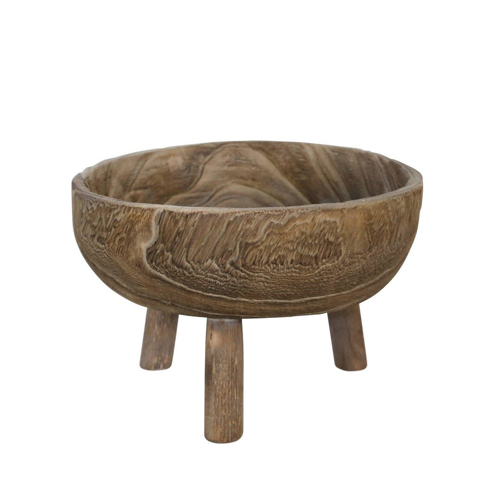 
                      
                        Sagebrook Home Gray Paulownia Wood Bowl With Legs, 11" - lily & onyx
                      
                    