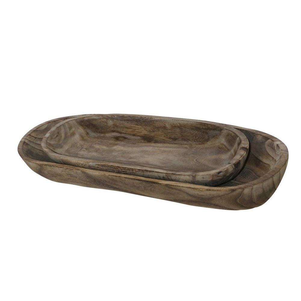 
                      
                        Sagebrook Home Gray Paulownia Wood Decor Bowls, Set of 2 - 18"/24" - lily & onyx
                      
                    