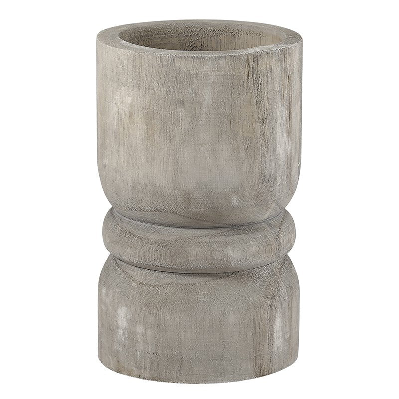 
                      
                        Santa Barbara Design Studio Gray Paulownia Wood Succulent Planter & Pillar Candle Holder - lily & onyx
                      
                    