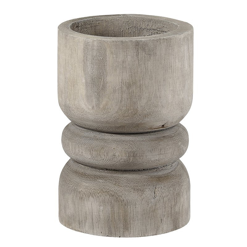 
                      
                        Santa Barbara Design Studio Gray Paulownia Wood Succulent Planter & Pillar Candle Holder - lily & onyx
                      
                    