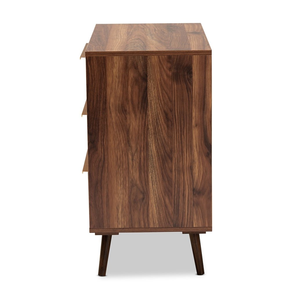 
                      
                        Baxton Studio Grover Mid-Century Modern Two-Tone Cherry Brown and White Finished Wood 1-Door Sideboard Buffet - lily & onyx
                      
                    