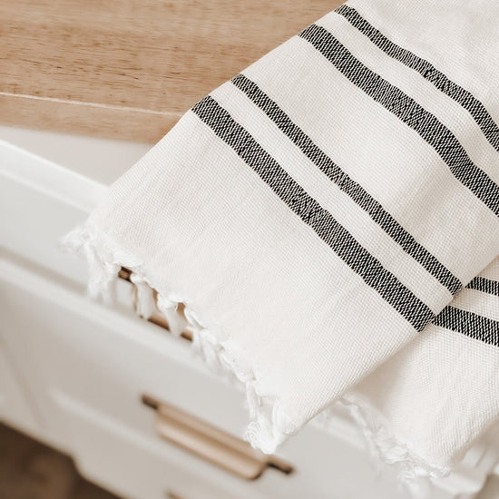Sweet Water Decor Haley Turkish Cotton + Bamboo Hand Towel - Two Stripe - lily & onyx
