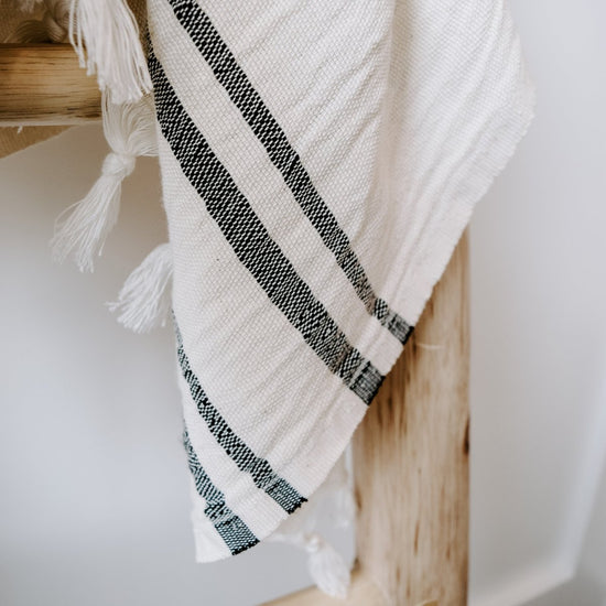 Jordan Turkish Cotton + Bamboo Hand Towel - Three Stripe