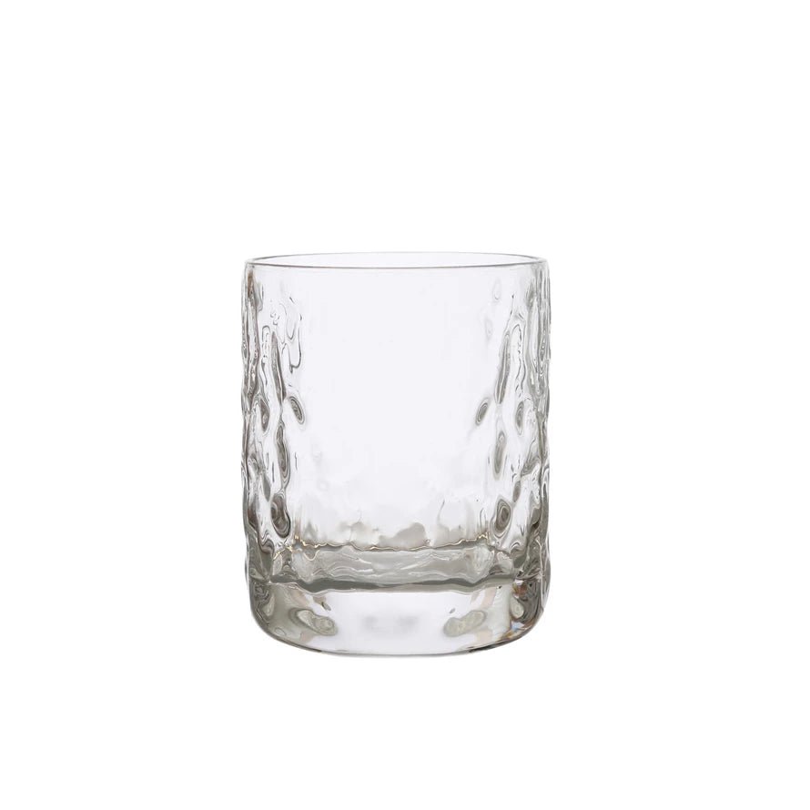 Bloomingville Hammered Drinking Glasses, 8 oz - Set of 6 - lily & onyx