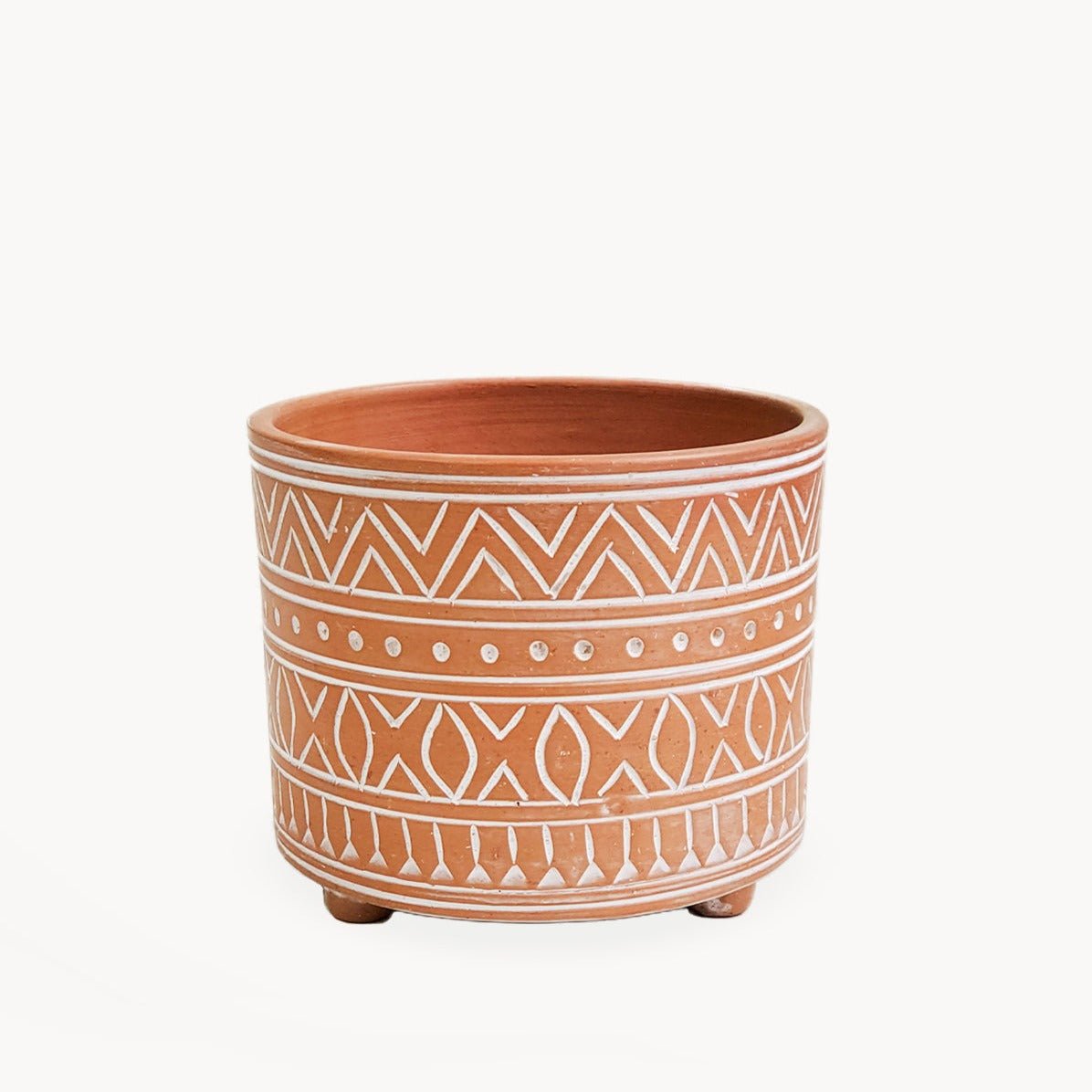 KORISSA Hand Etched Terracotta Pot - Small - lily & onyx