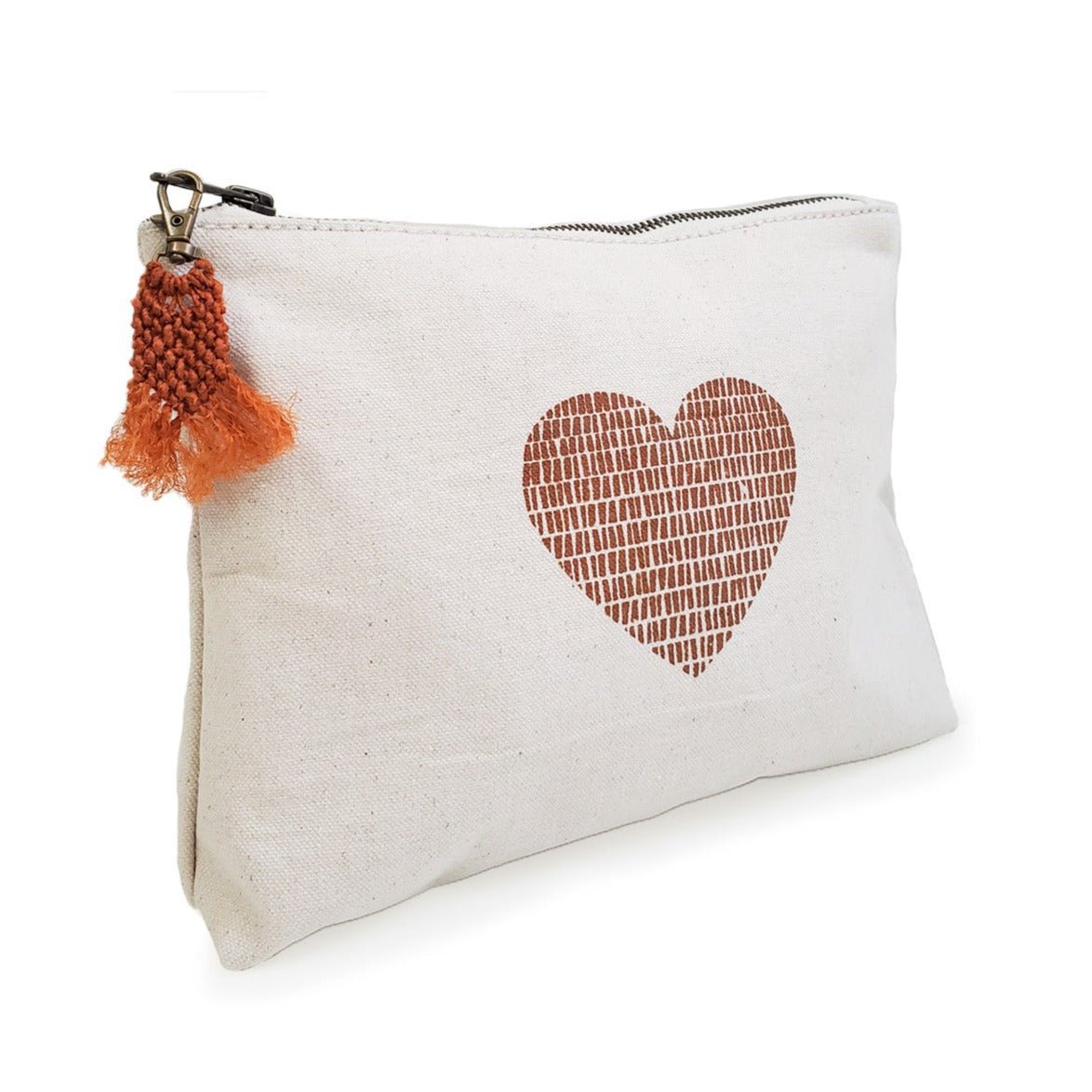 KORISSA Hand Screen Printed Cotton Canvas Pouch - Love - lily & onyx