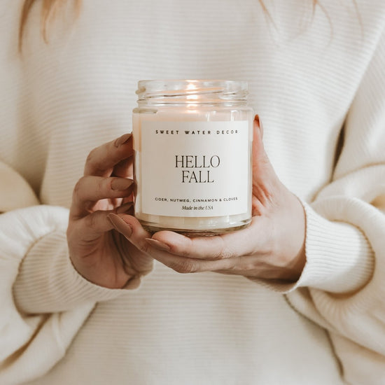 Sweet Water Decor Hello Fall Soy Candle - Clear Jar - 9 oz - lily & onyx