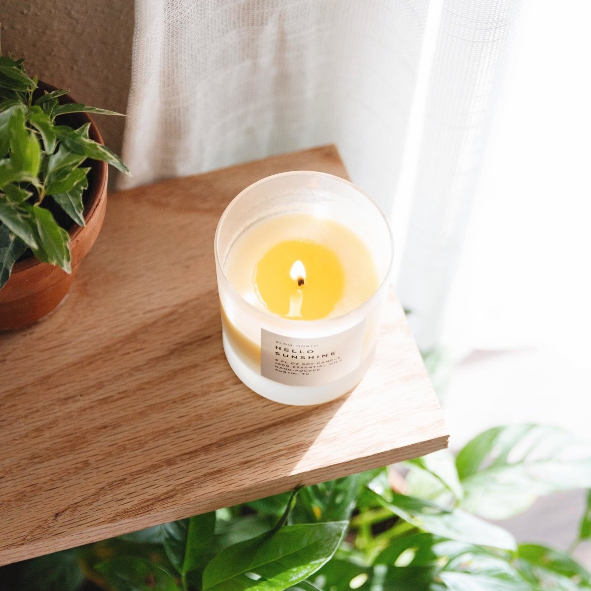 Slow North Hello Sunshine | Grapefruit + Geranium + Lime | Frosted Candle, 8 oz - lily & onyx