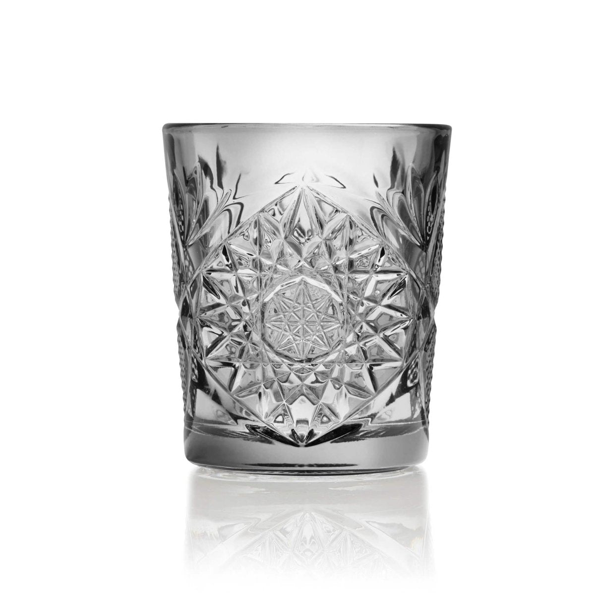 Load image into Gallery viewer, Libbey Hobstar Double Old Fashioned Glasses, 12 oz, Smoke - Set of 4 - lily &amp;amp; onyx
