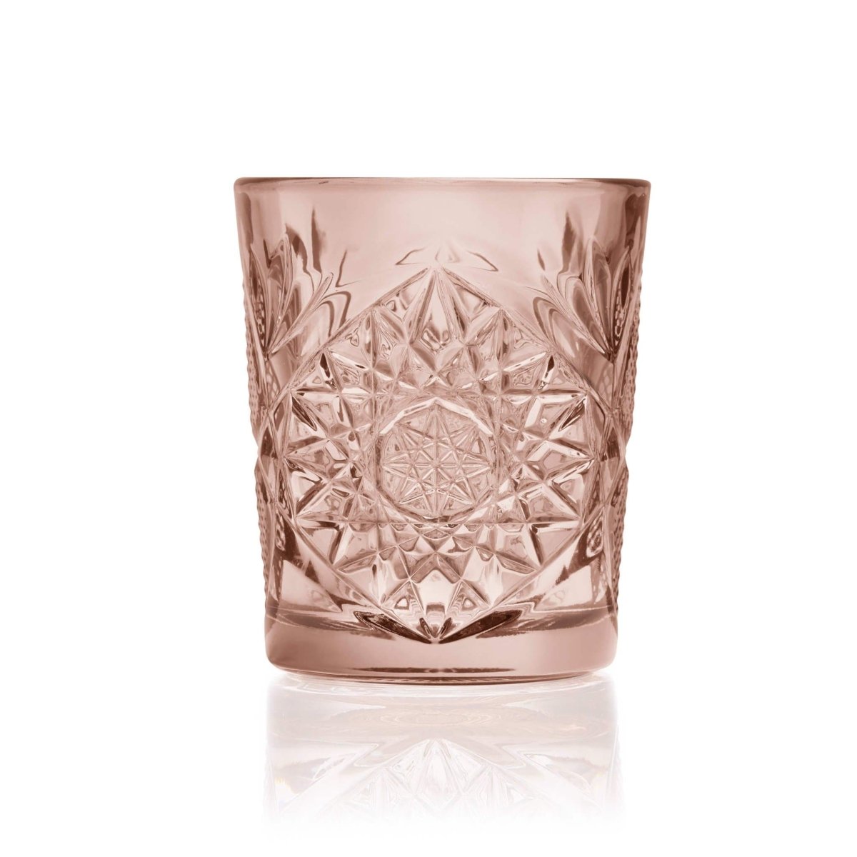 Libbey Hobstar Double Old Fashioned Glasses, 12oz, Rose - Set of 4 - lily & onyx