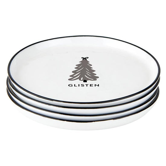 Santa Barbara Design Studio Holiday "Glisten" Appetizer Plates, 5.25" - Set Of 8 - lily & onyx