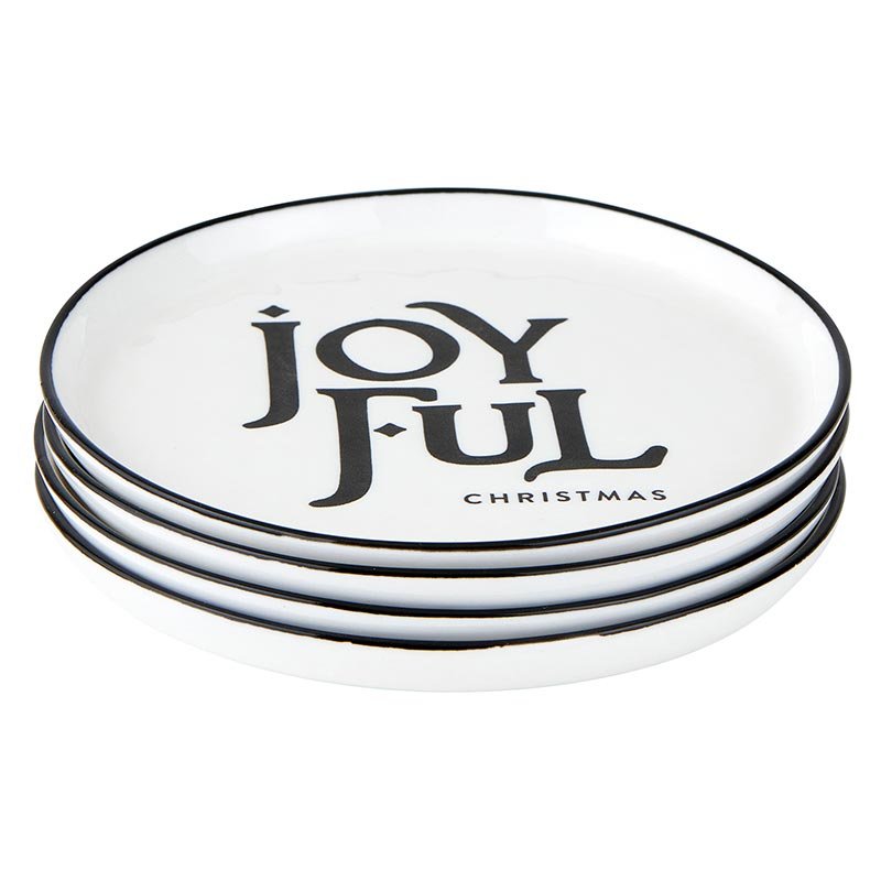 Santa Barbara Design Studio Holiday "Joyful" Appetizer Plates, 5.25" - Set Of 8 - lily & onyx