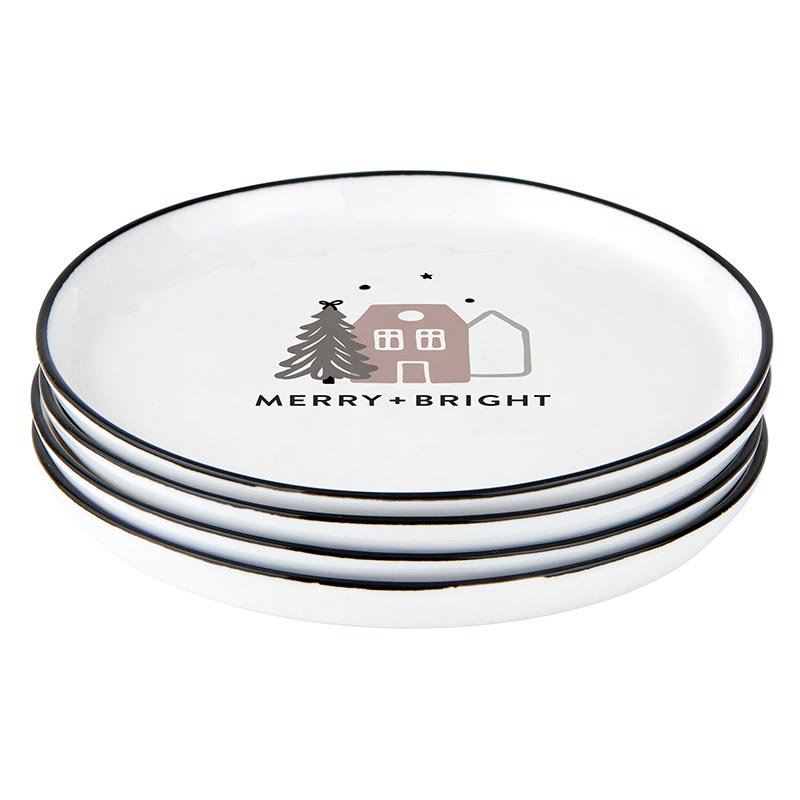 Santa Barbara Design Studio Holiday "Merry + Bright" Appetizer Plates, 5.25" - Set Of 8 - lily & onyx