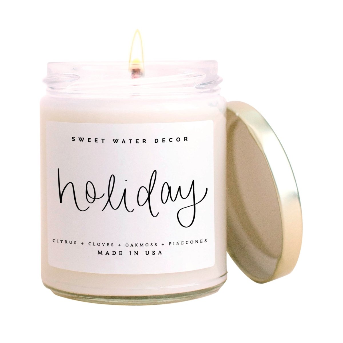 Sweet Water Decor Holiday Soy Candle - Clear Jar - 9 oz - lily & onyx