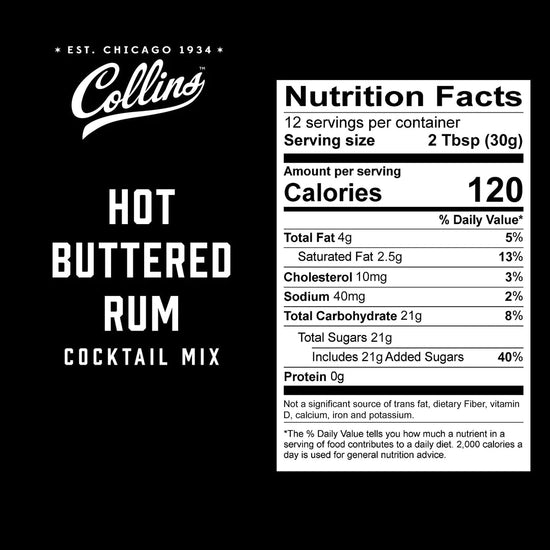 Collins Hot Buttered Rum Cocktail Mix, 12 Oz - lily & onyx