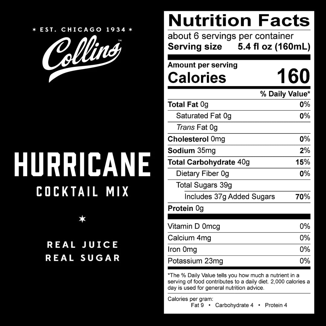 Collins Hurricane Cocktail Mix, 32 Oz - lily & onyx