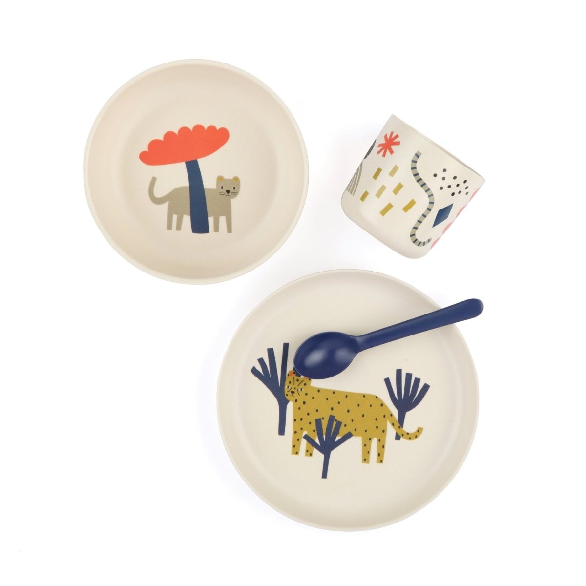 EKOBO Illustrated Bamboo Kid Set - Leopard - lily & onyx