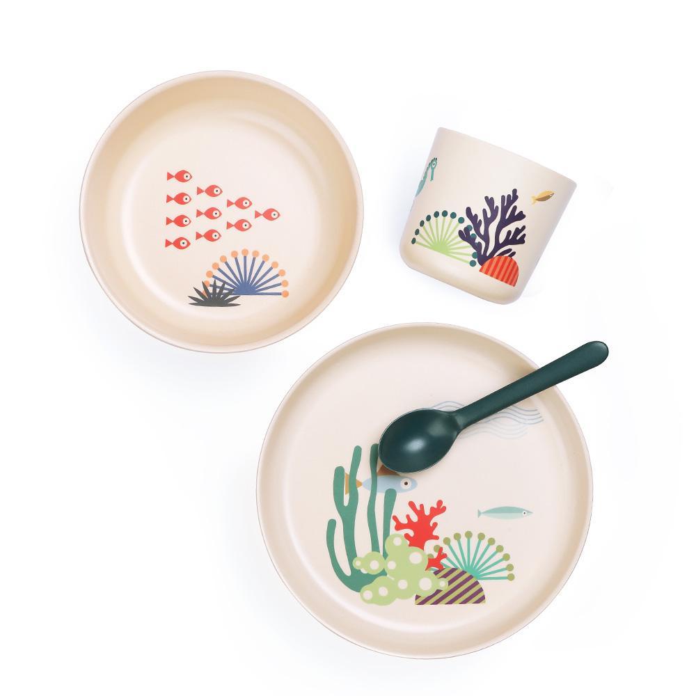 EKOBO Illustrated Bamboo Kid Set - Sea - lily & onyx