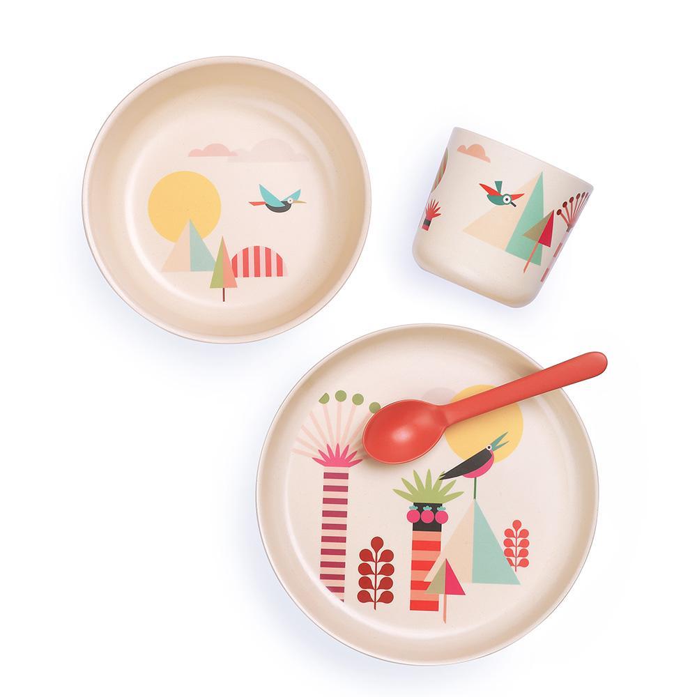 EKOBO Illustrated Bamboo Kid Set - Trees - lily & onyx