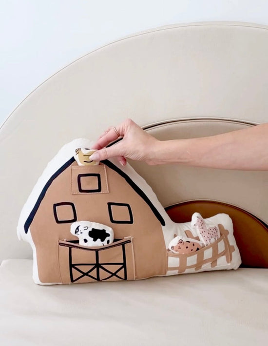 Load image into Gallery viewer, Imani Collective Interactive Farmhouse + Animal Pillow - lily &amp;amp; onyx
