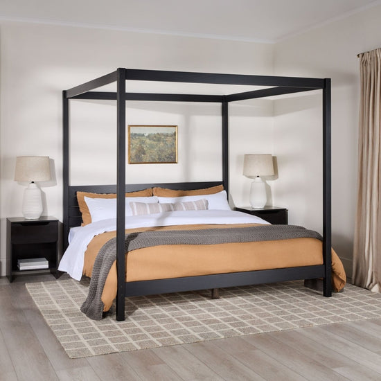 Walker Edison Isla Solid Wood Canopy Bedframe Collection - lily & onyx