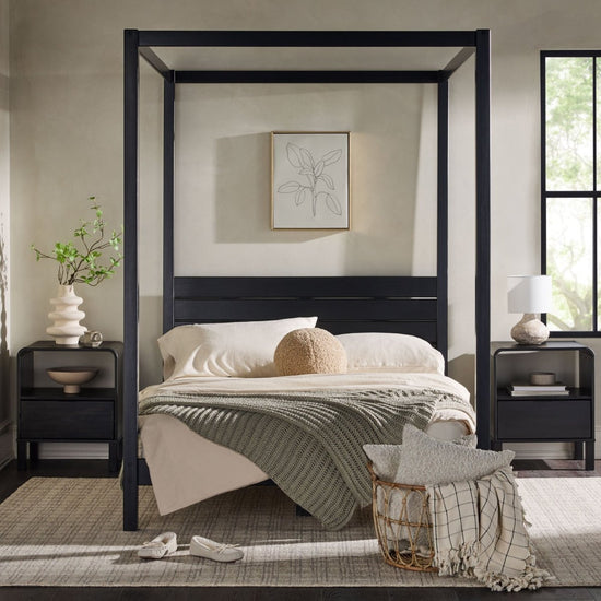 Walker Edison Isla Solid Wood Canopy Bedframe Collection - lily & onyx