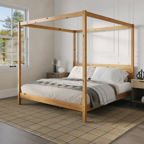 Walker Edison Isla Solid Wood Canopy Bedframe Collection - lily & onyx