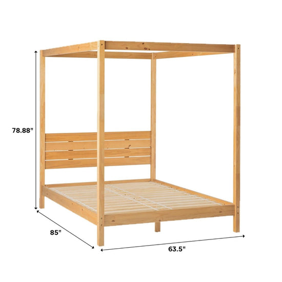 Walker Edison Isla Solid Wood Canopy Bedframe Collection - lily & onyx