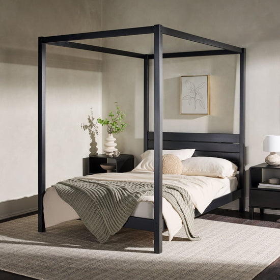 Walker Edison Isla Solid Wood Canopy Bedframe Collection - lily & onyx