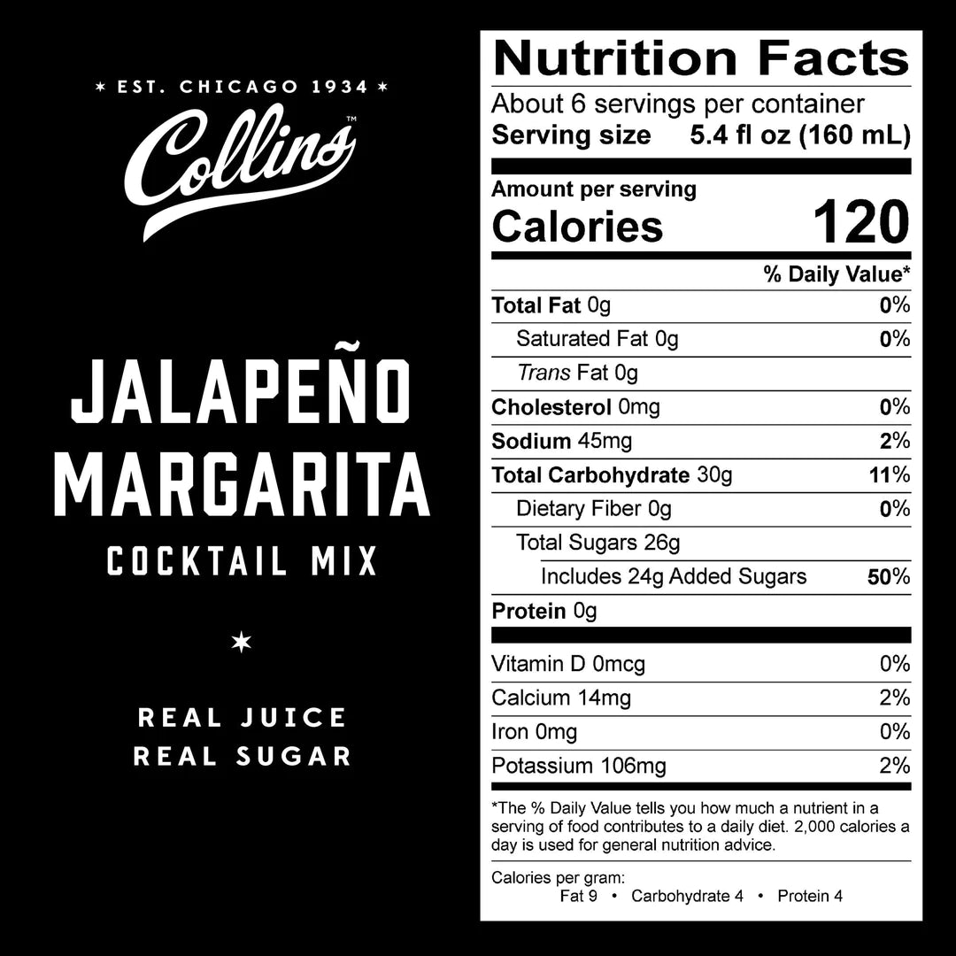 Collins Jalapeno Margarita Cocktail Mix, 32 Oz - lily & onyx