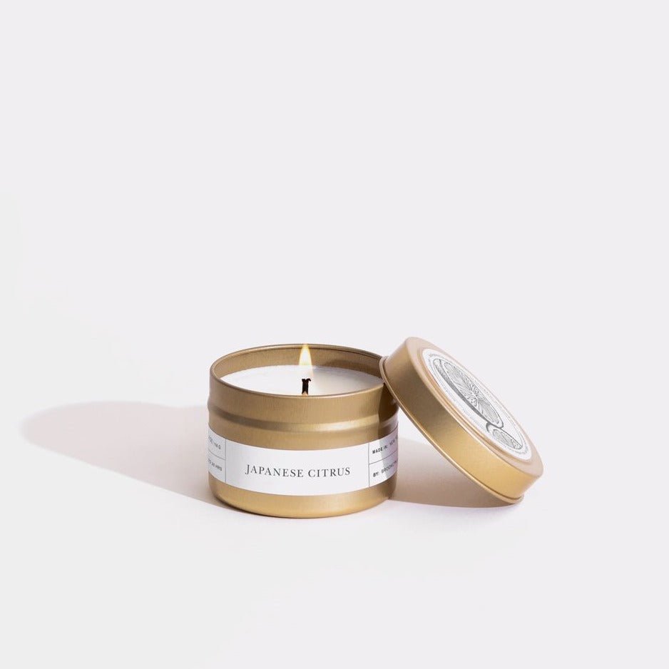 Brooklyn Candle Studio Japanese Citrus Gold Travel Candle - lily & onyx