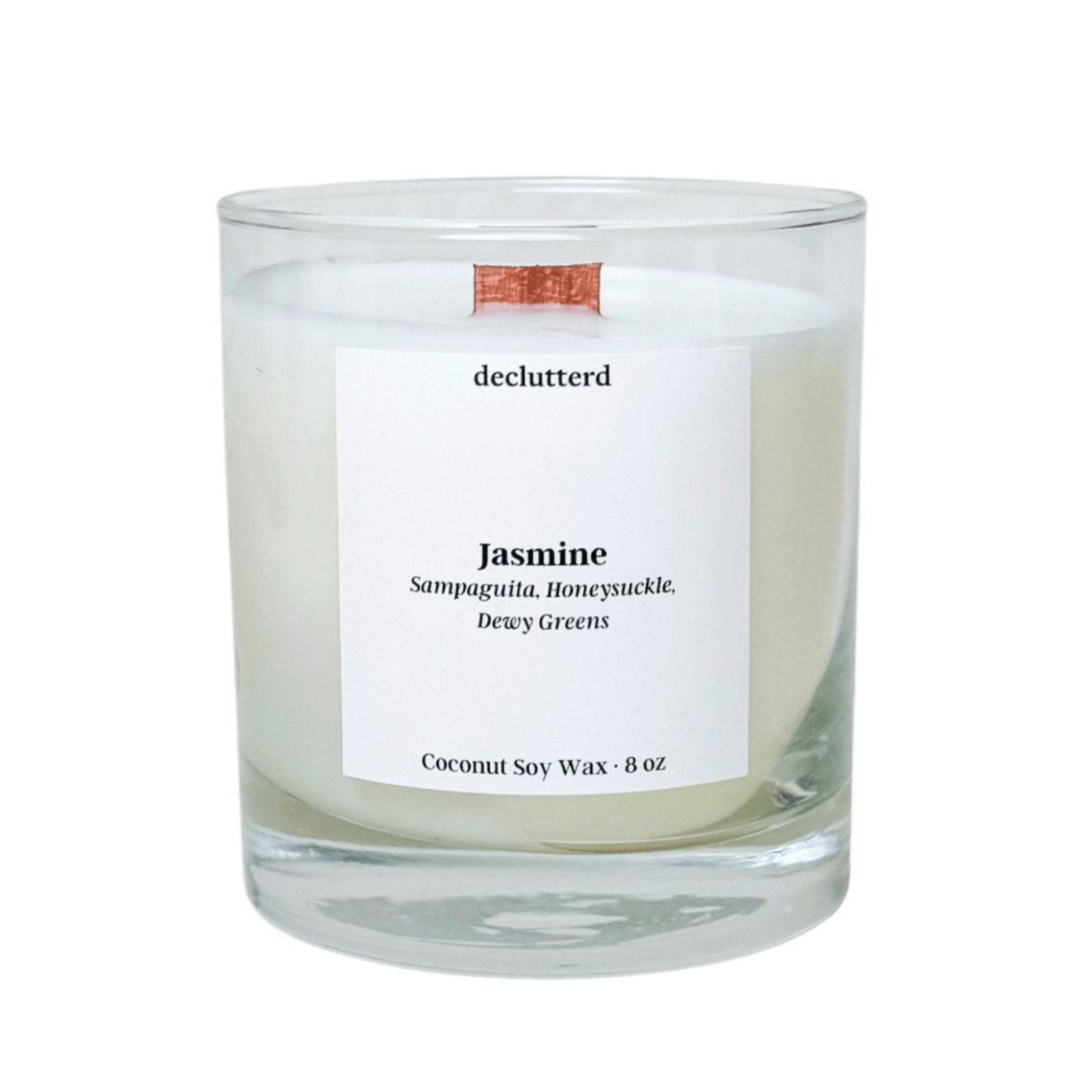 declutterd Jasmine Wood Wick Candle - lily & onyx