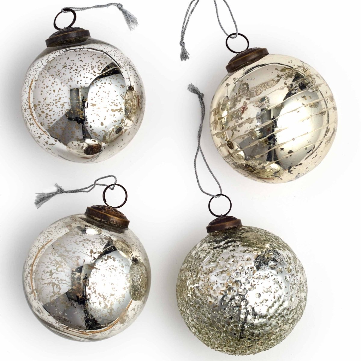 texxture Jensen™ Glass Ornament, Set Of 4 - lily & onyx