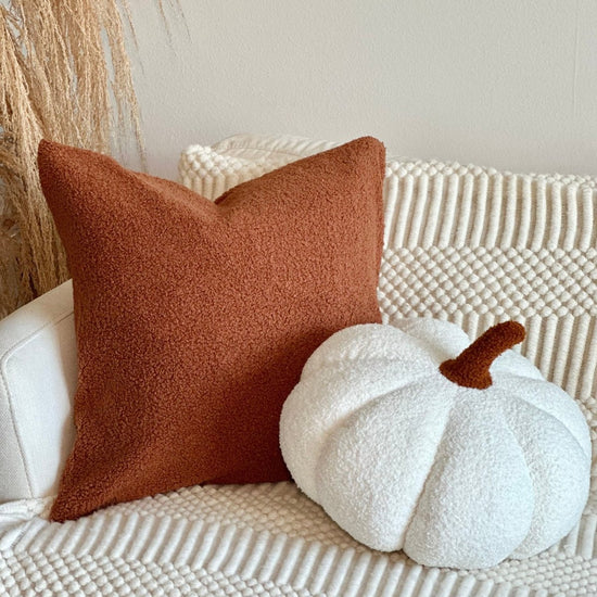 Busa Designs Jumbo Sherpa Cream Pumpkin Pillow - lily & onyx