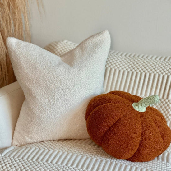 Busa Designs Jumbo Sherpa Orange Pumpkin Pillow - lily & onyx