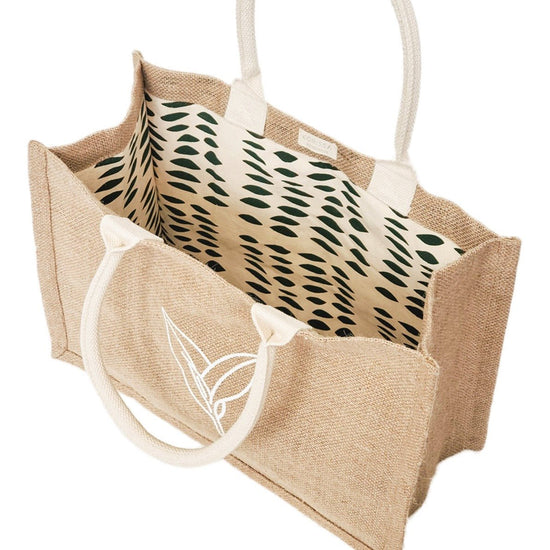 KORISSA Jute Canvas Shopping Bag - Nature - lily & onyx