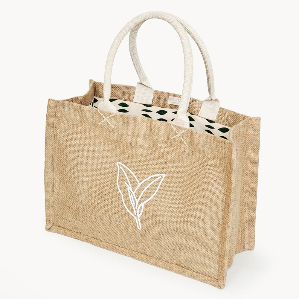 KORISSA Jute Canvas Shopping Bag - Nature - lily & onyx