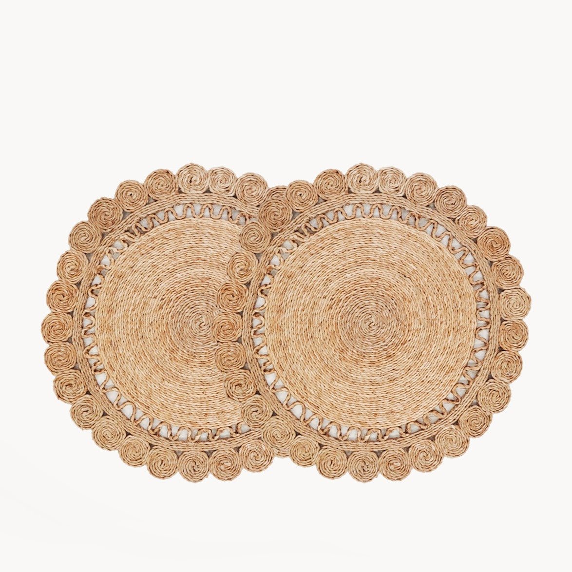 KORISSA Jute Flower Placemat, Set of 2 - lily & onyx