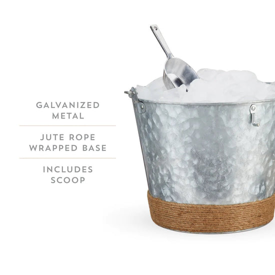 Twine Living Jute-Wrapped Galvanized Ice Bucket - lily & onyx