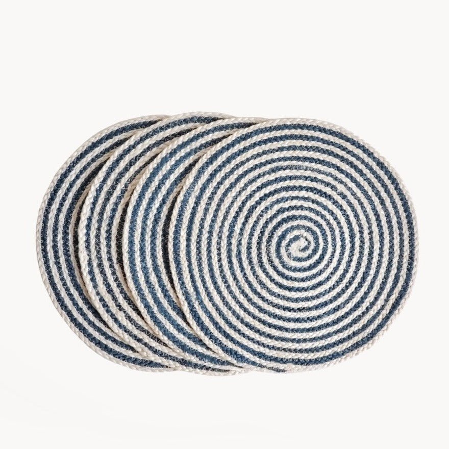 KORISSA Kata Spiral Placemat, Blue - Set of 4 - lily & onyx