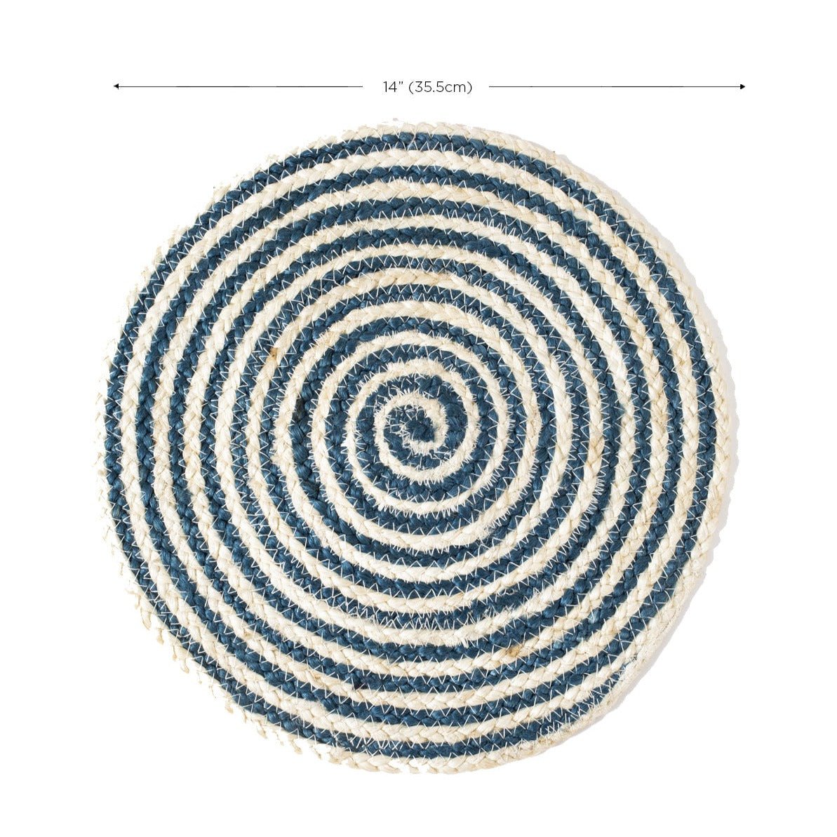 KORISSA Kata Spiral Placemat, Blue - Set of 4 - lily & onyx