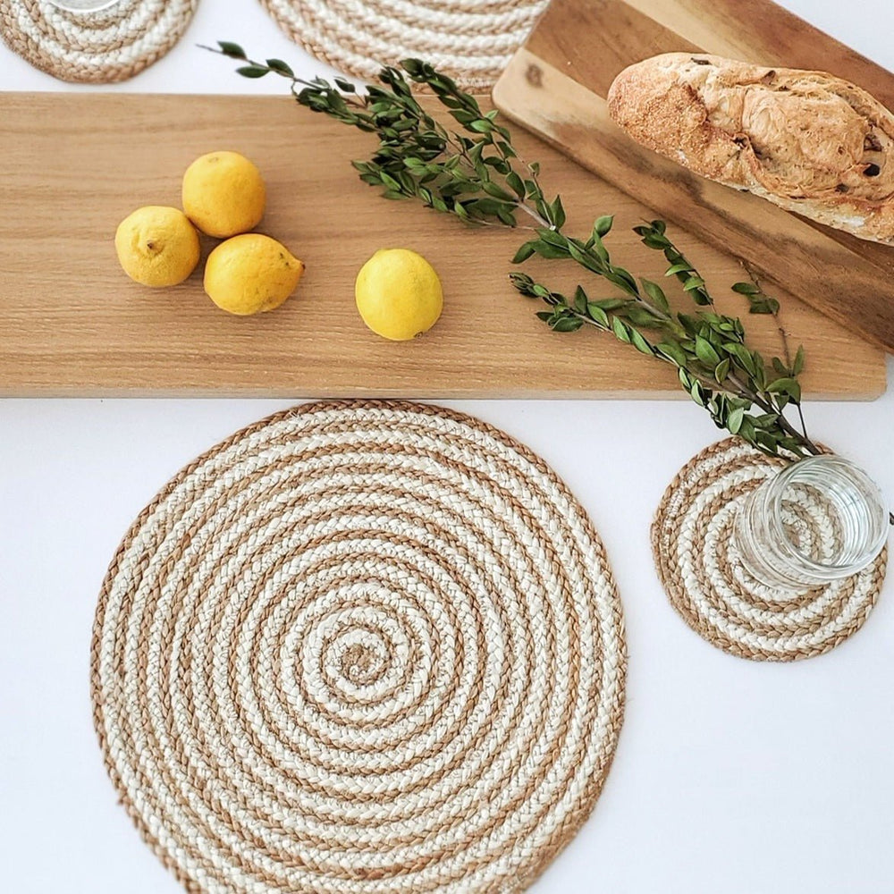 KORISSA Kata Spiral Placemat, Natural - Set of 4 - lily & onyx