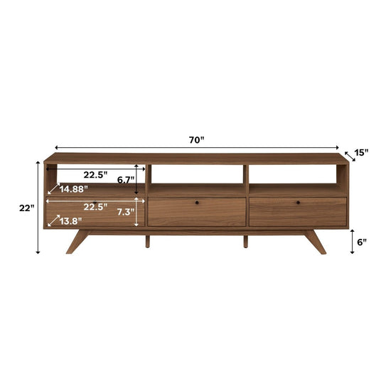 Walker Edison Kela Mid-Century Modern 3-Door TV Stand - lily & onyx