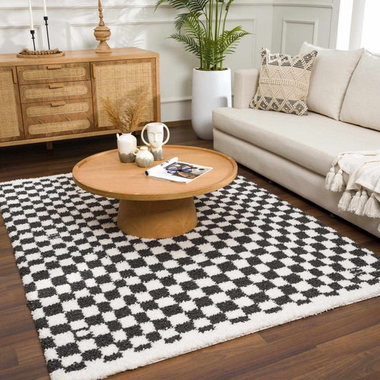 Hauteloom Kieu Black & White Checkered Area Rug - lily & onyx