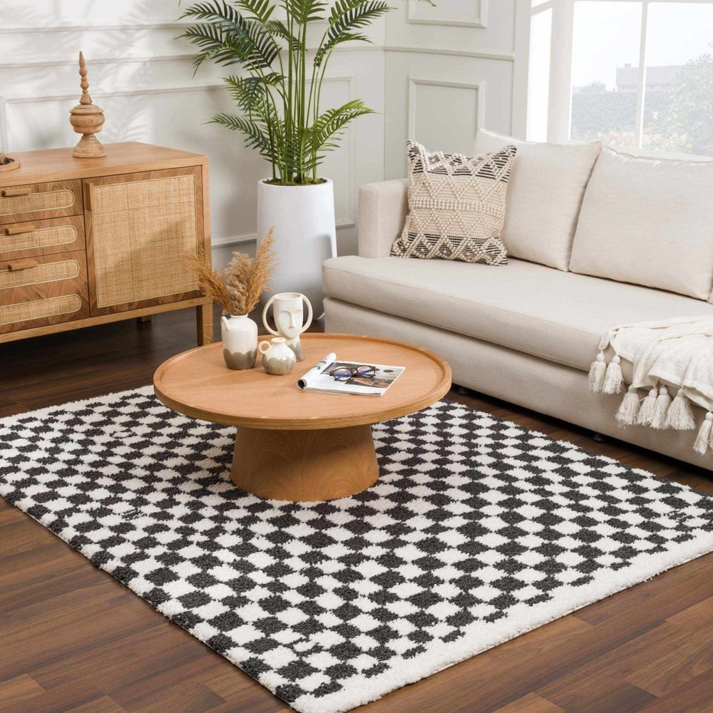 
                      
                        Hauteloom Kieu Black & White Checkered Area Rug - lily & onyx
                      
                    