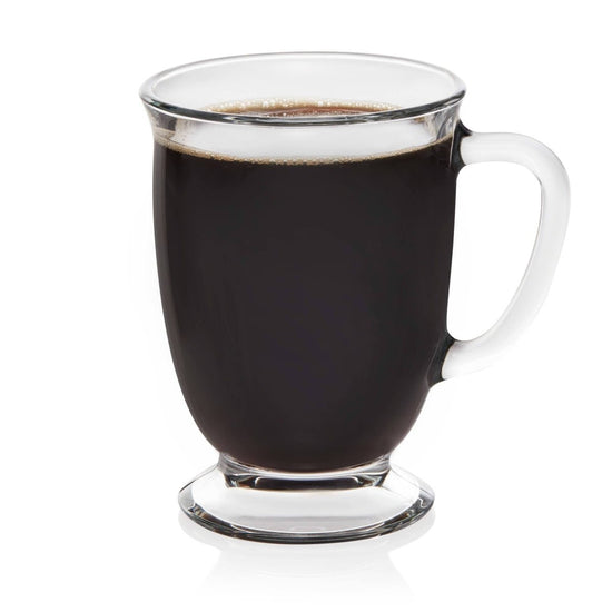 Libbey Kona Glass Coffee Mugs, 16 oz - Set of 6 - lily & onyx