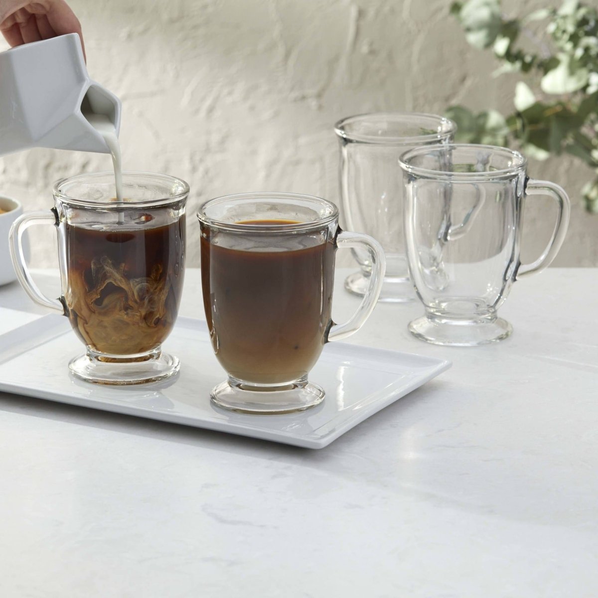Libbey Kona Glass Coffee Mugs, 16 oz - Set of 6 - lily & onyx