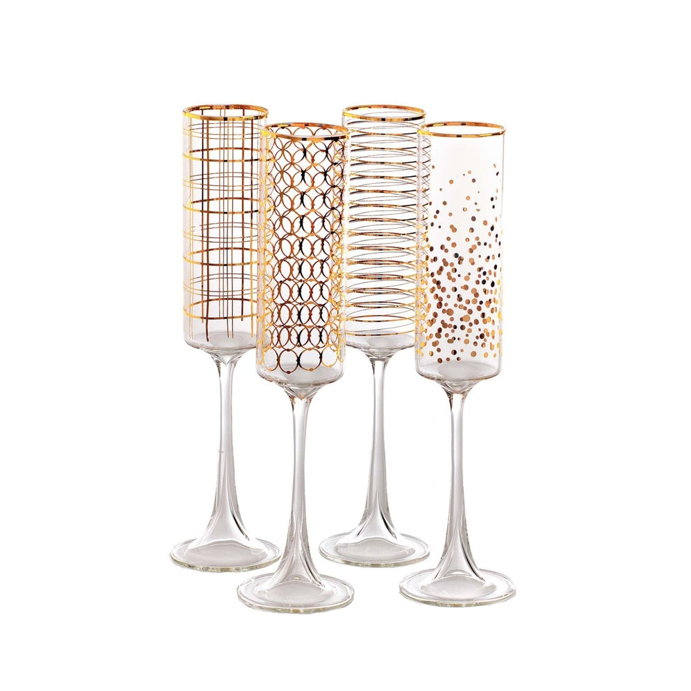 texxture Kyra™ Champagne Flutes, Set of 4 - lily & onyx